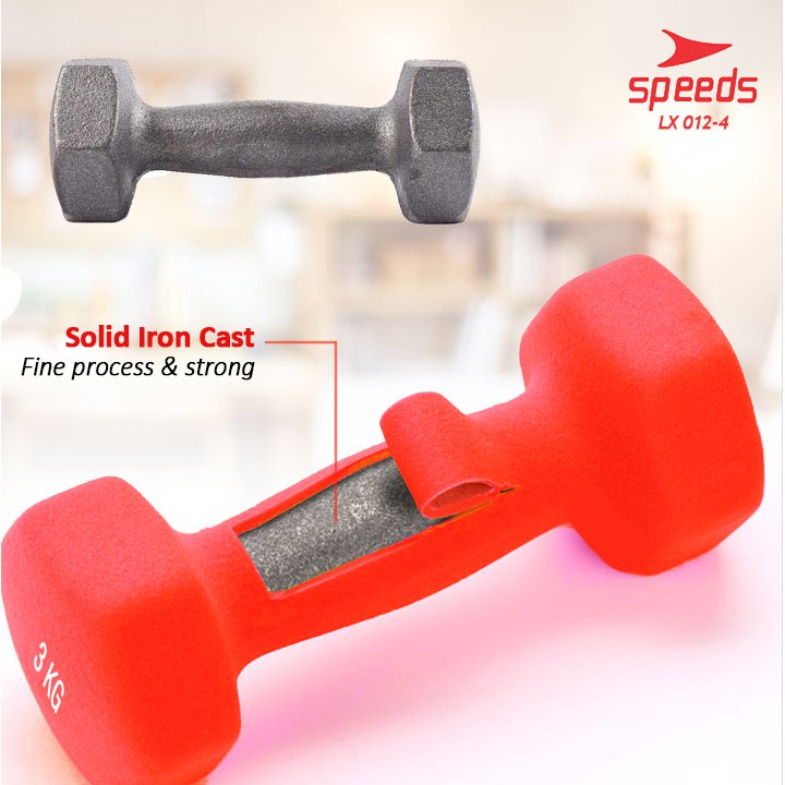 speeds-dumbell-barbel-3kg-vinyl-cewek-isi-1pcs-gym-neoprene-barbel-mini